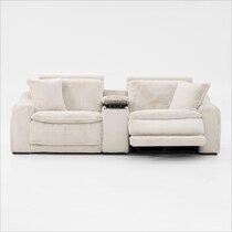 luca reclining white loveseat   