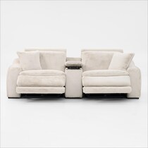 luca reclining white loveseat   