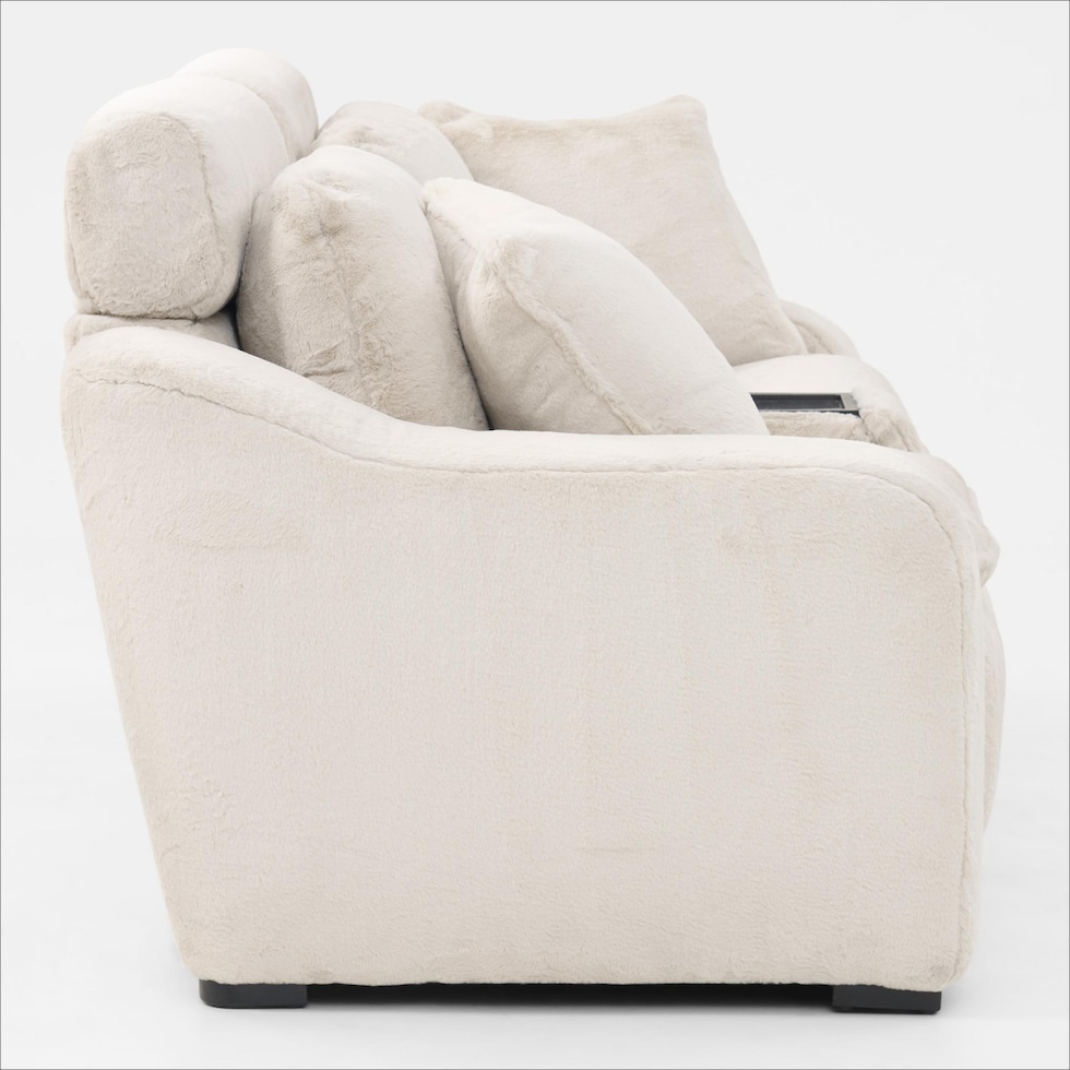 luca reclining white loveseat   