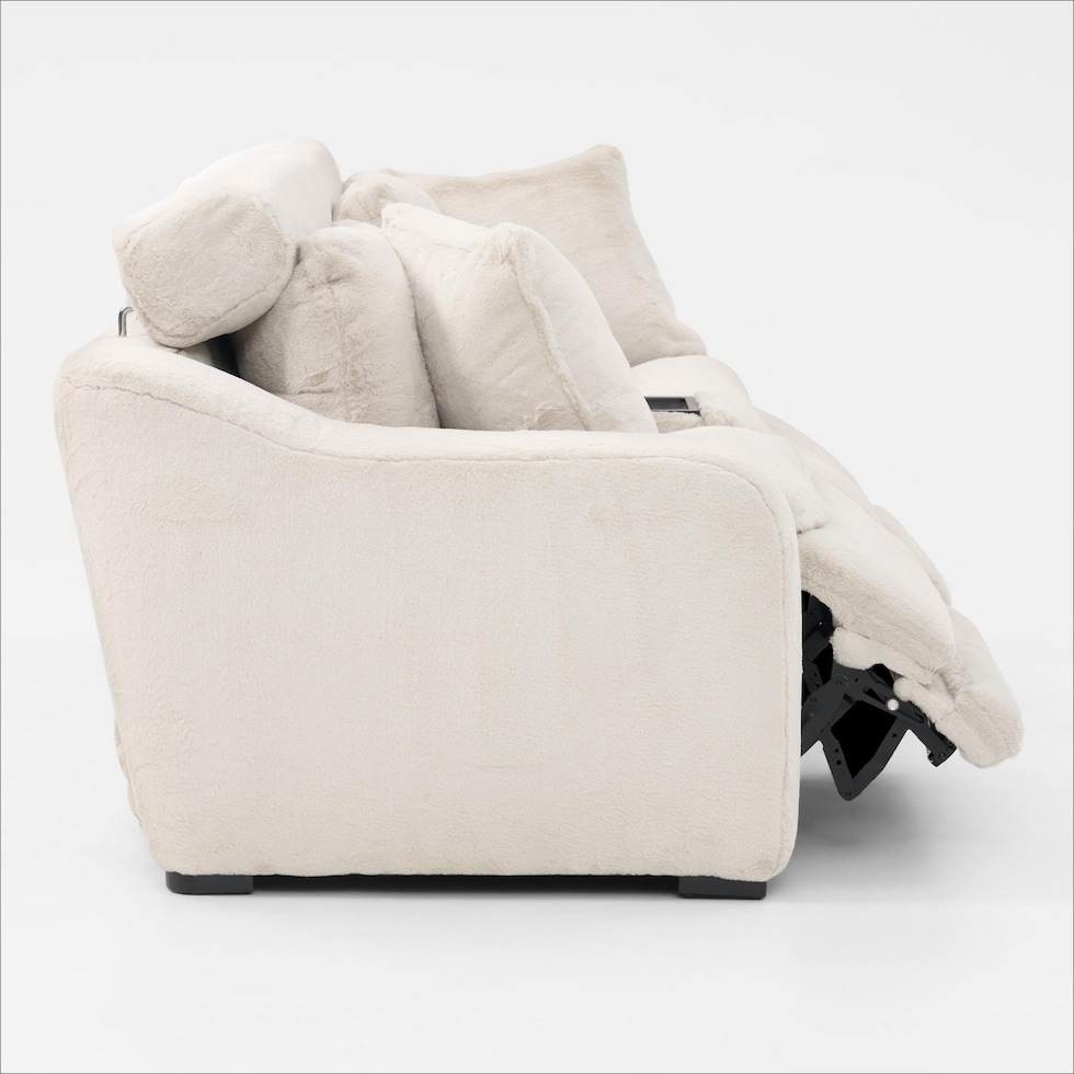 luca reclining white loveseat   