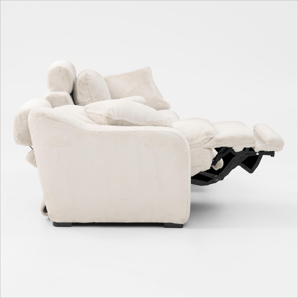 luca reclining white loveseat   