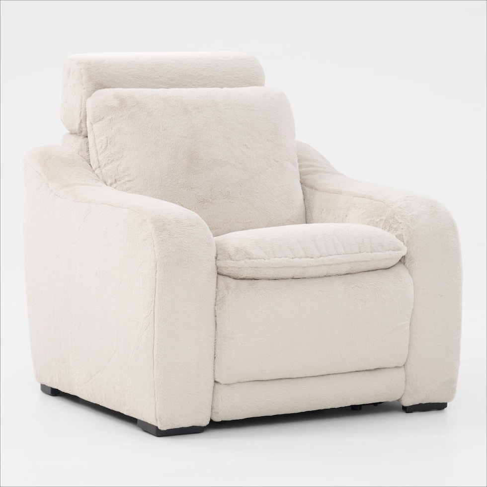 luca reclining white recliner   