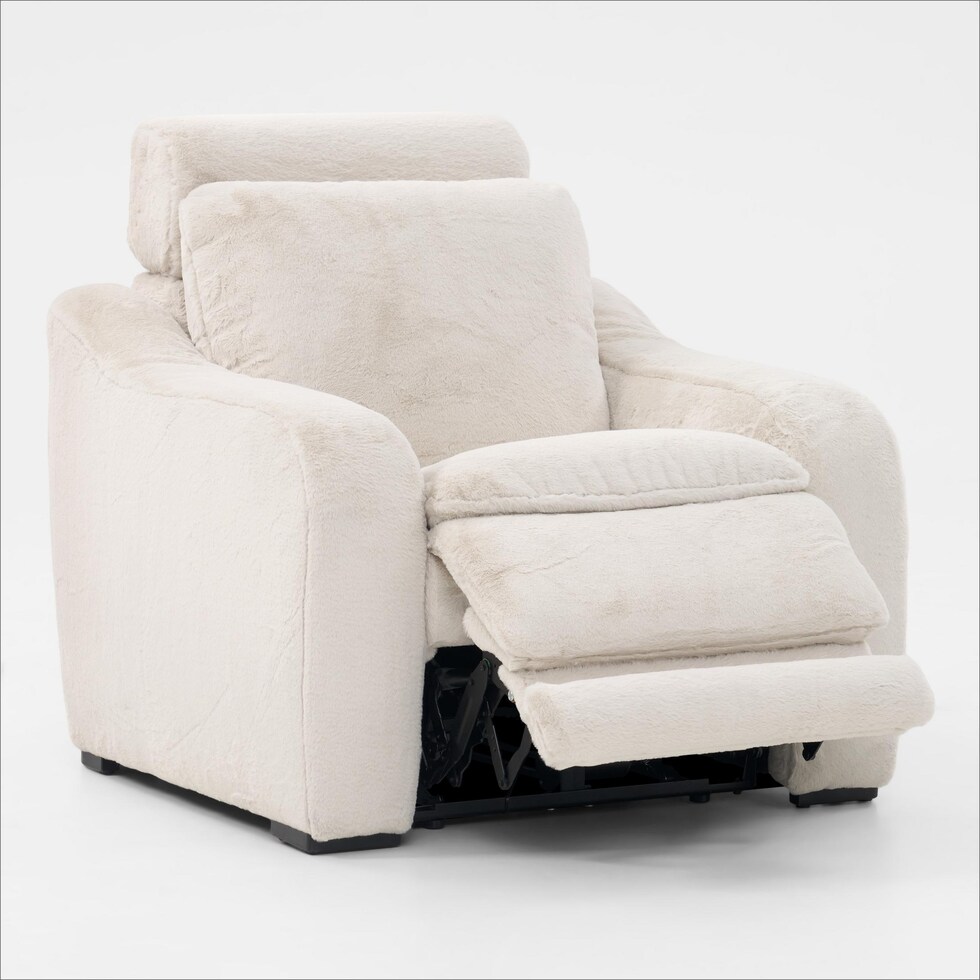 luca reclining white recliner   