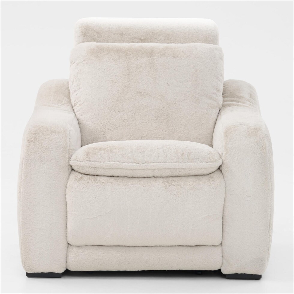 luca reclining white recliner   