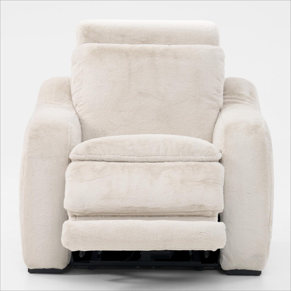 luca reclining white recliner   
