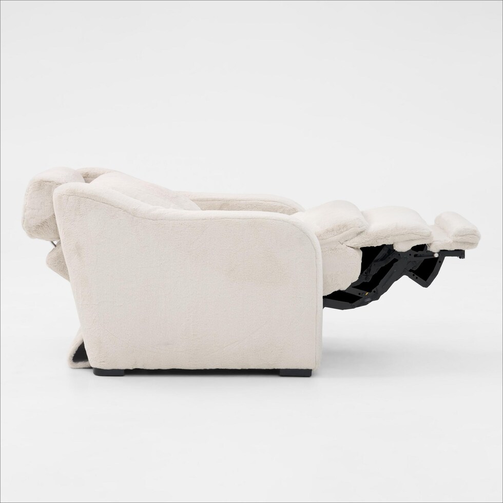 luca reclining white recliner   