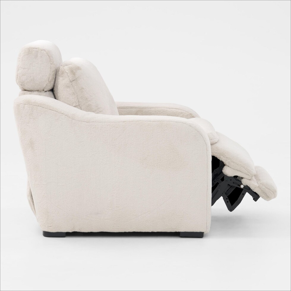 luca reclining white recliner   