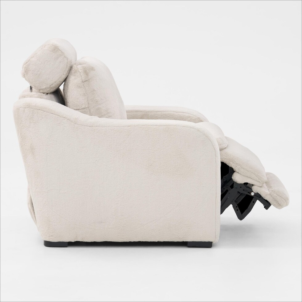 luca reclining white recliner   