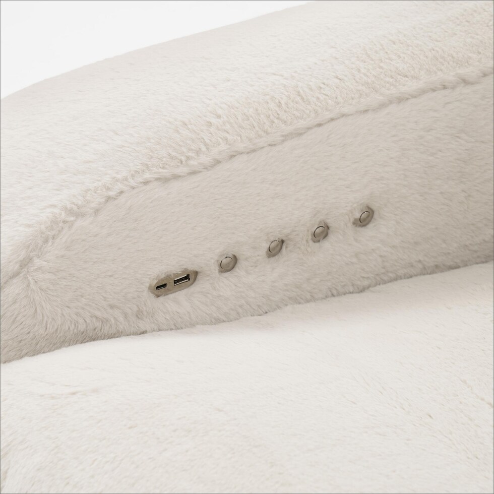 luca reclining white recliner   