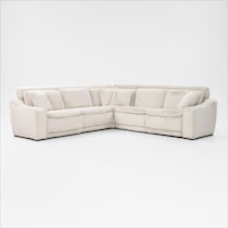 luca reclining white sectional   