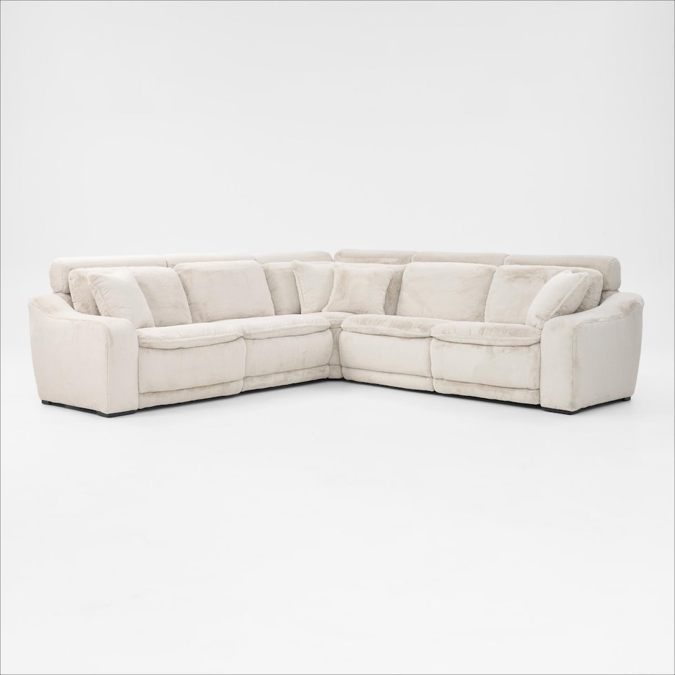 luca reclining white sectional   