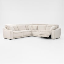luca reclining white sectional   