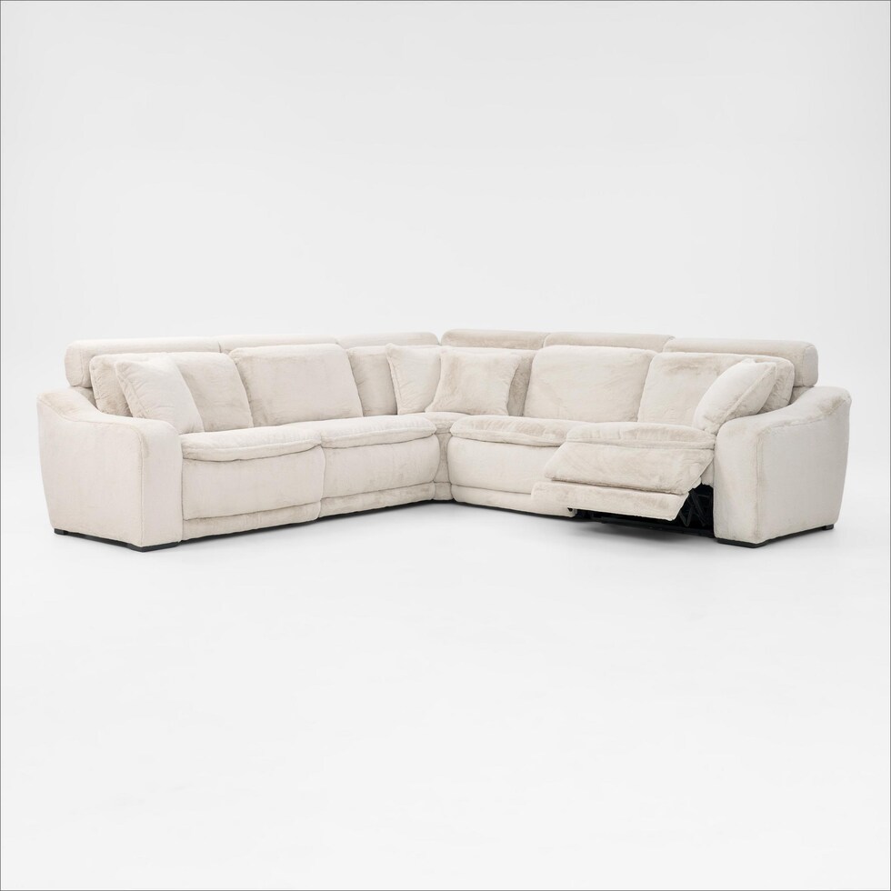 luca reclining white sectional   