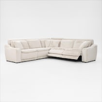 luca reclining white sectional   