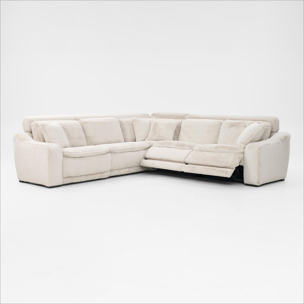 luca reclining white sectional   