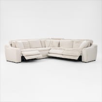 luca reclining white sectional   