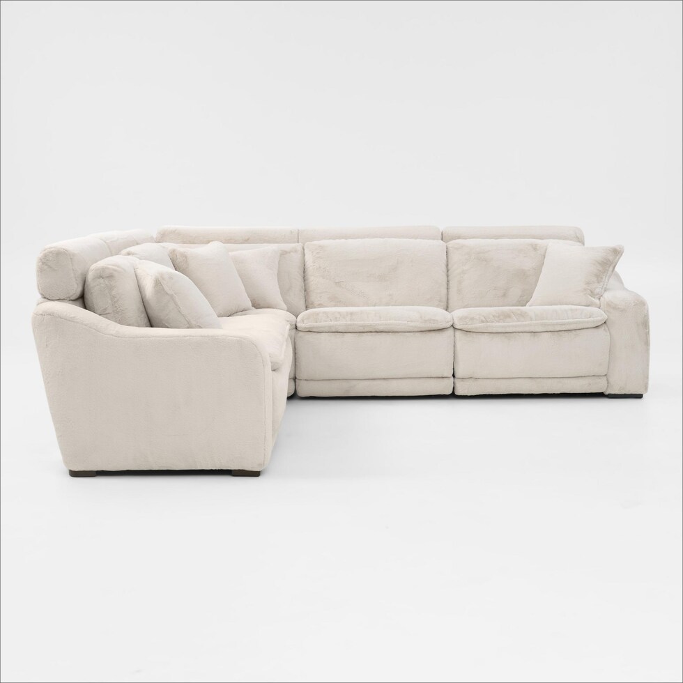 luca reclining white sectional   