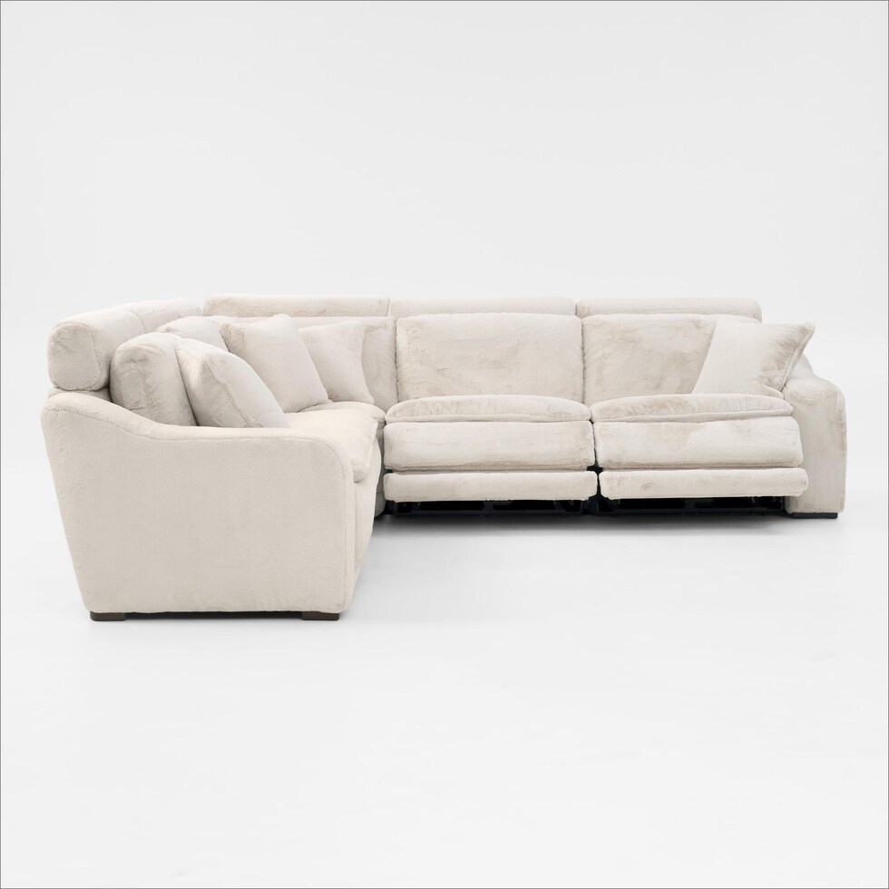 luca reclining white sectional   