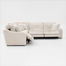 luca reclining white sectional   
