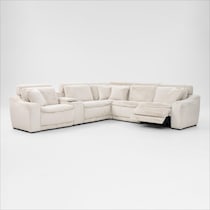 luca reclining white sectional   