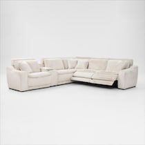 luca reclining white sectional   