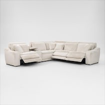 luca reclining white sectional   