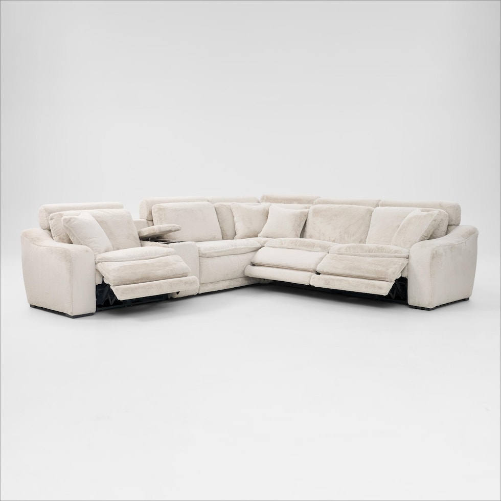 luca reclining white sectional   