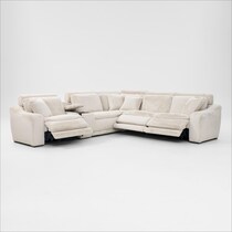 luca reclining white sectional   