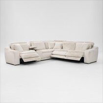 luca reclining white sectional   