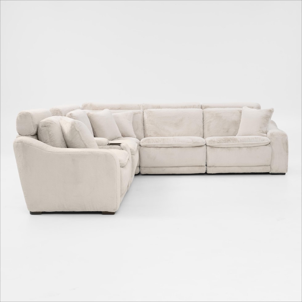 luca reclining white sectional   