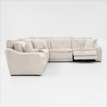 luca reclining white sectional   
