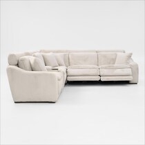 luca reclining white sectional   