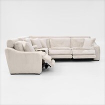 luca reclining white sectional   