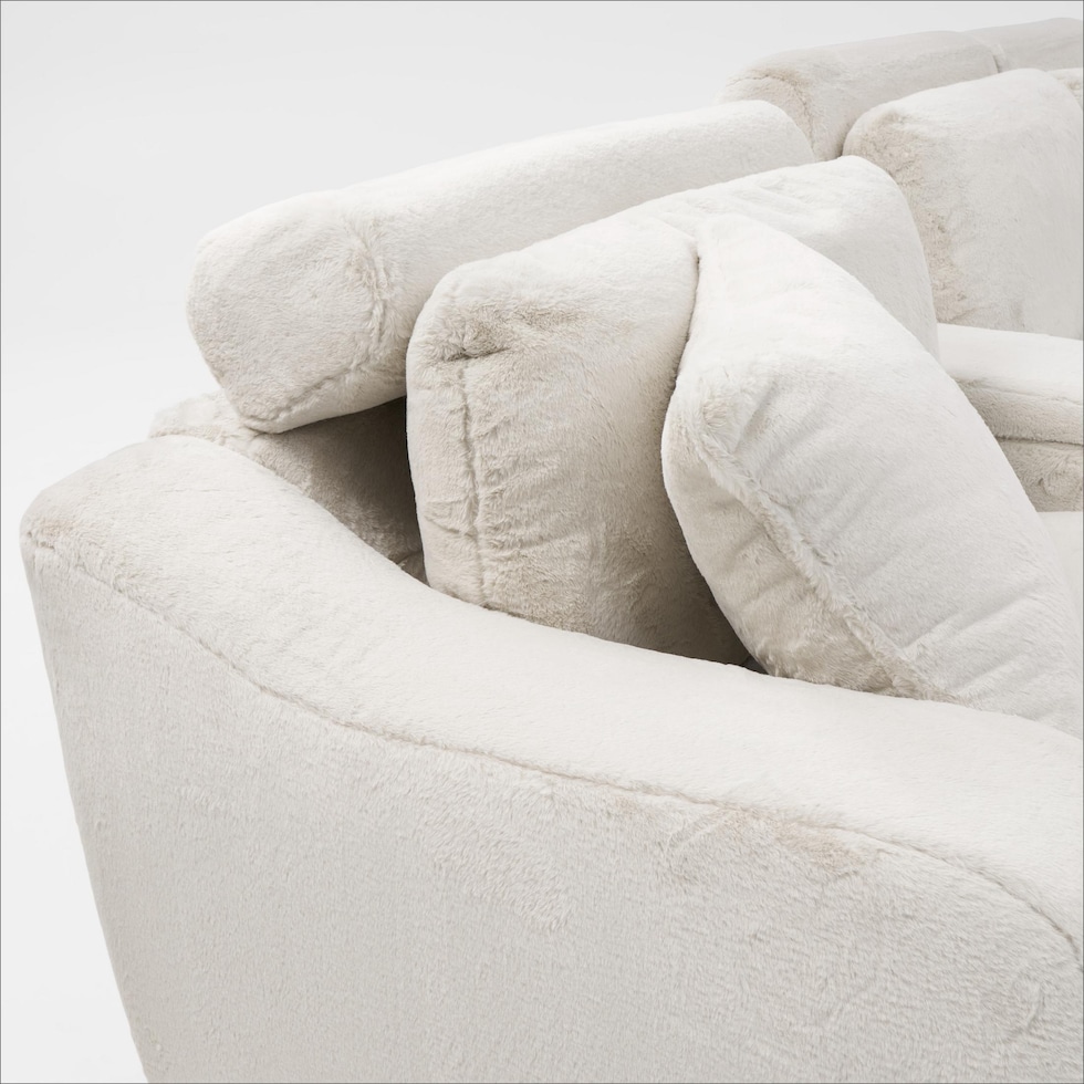 luca reclining white sectional   
