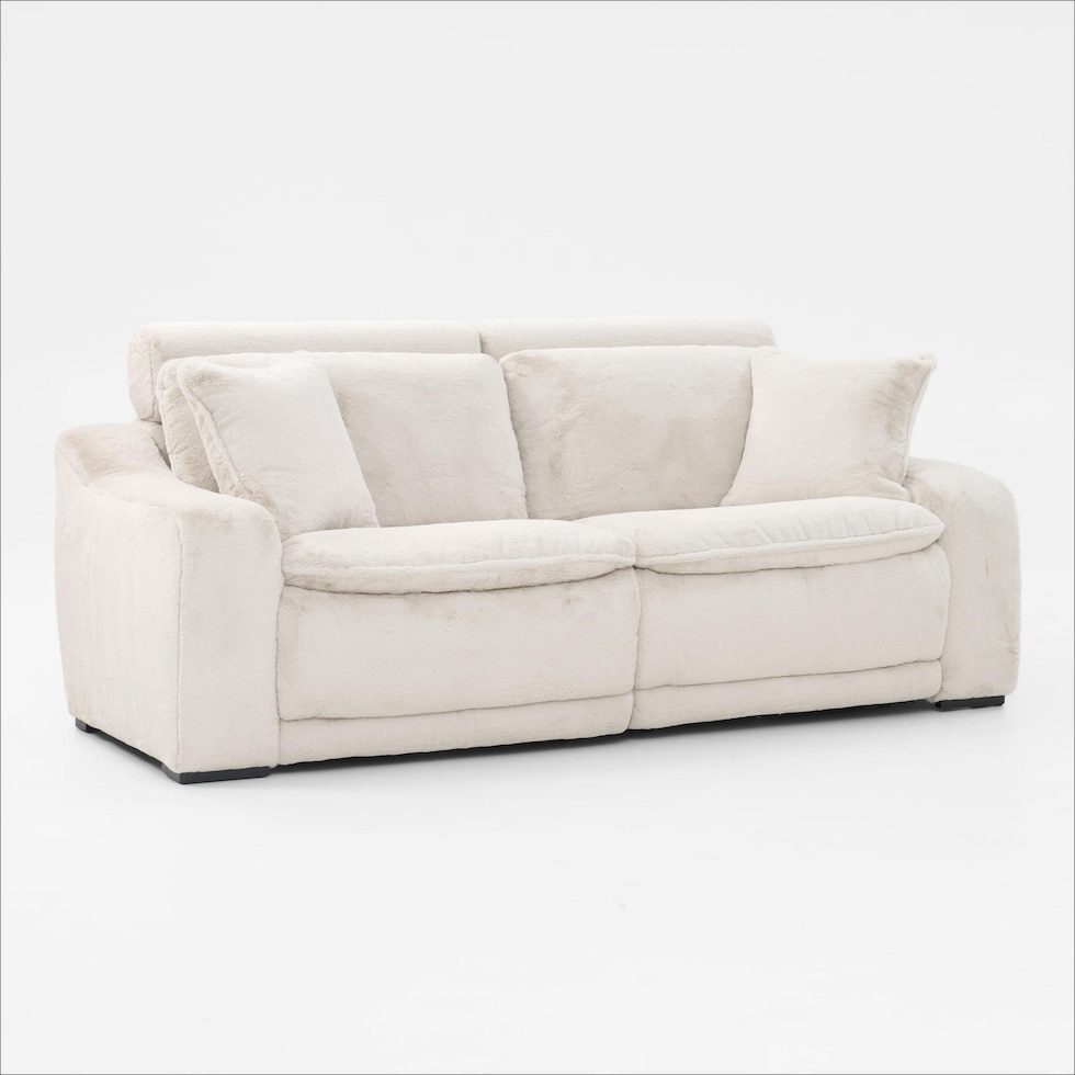 luca reclining white sofa   