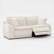 luca reclining white sofa   