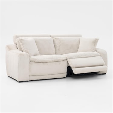 Luca Dual-Power 2-Piece Reclining Sofa - Ivory