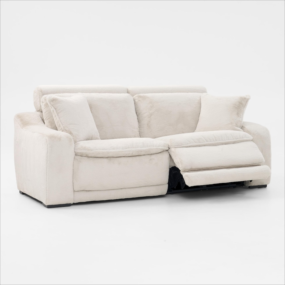 luca reclining white sofa   