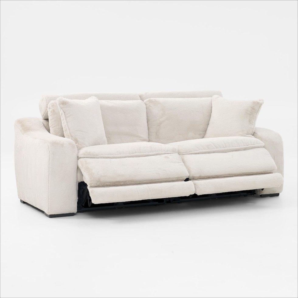 luca reclining white sofa   
