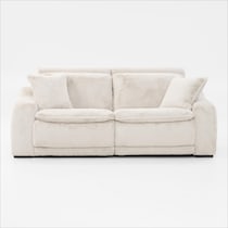 luca reclining white sofa   