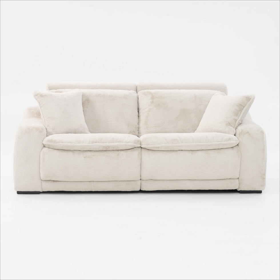 luca reclining white sofa   
