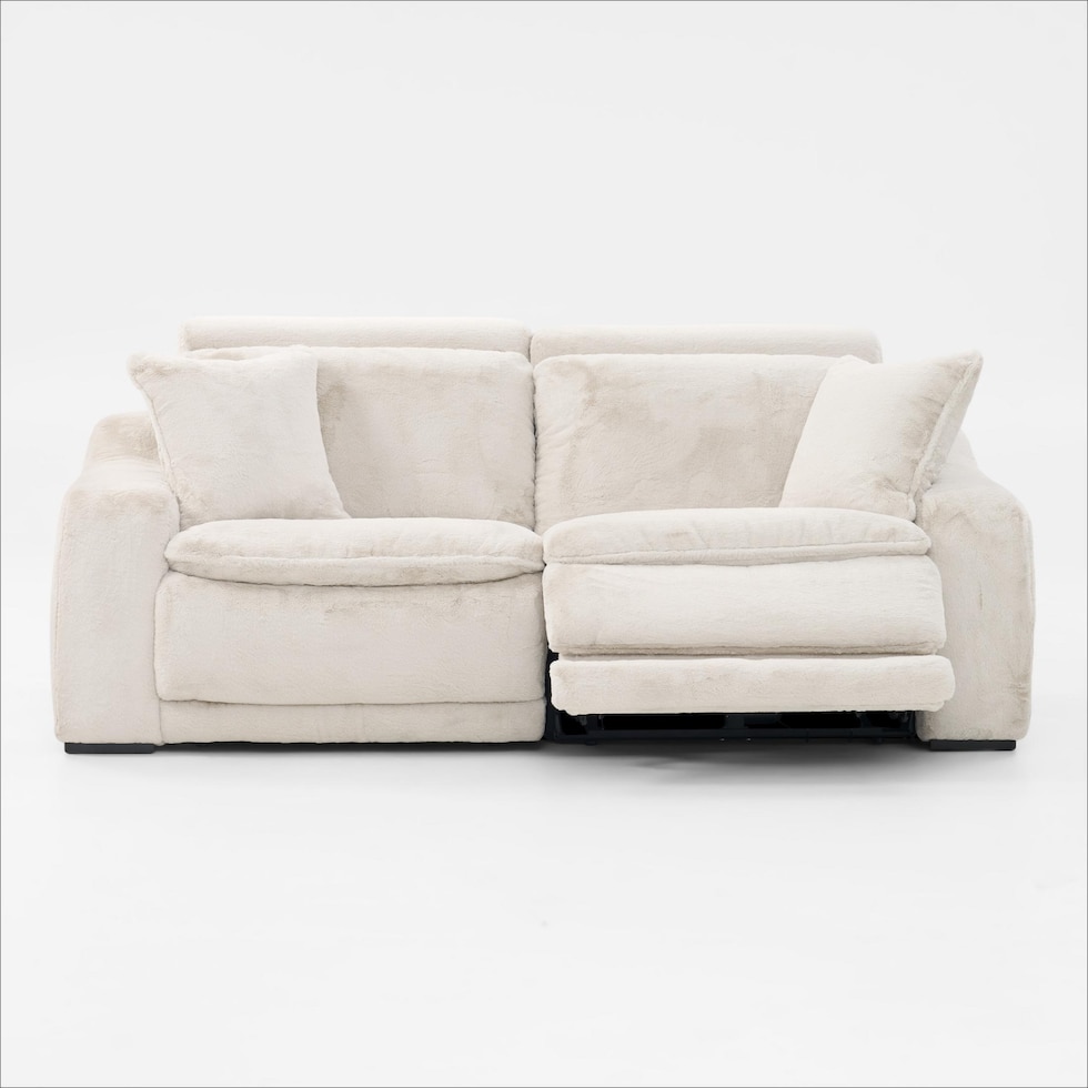 luca reclining white sofa   