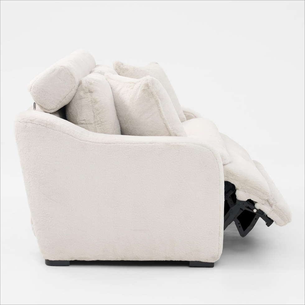 luca reclining white sofa   