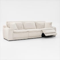 luca reclining white sofa   