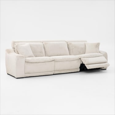 Luca Dual-Power 3-Piece Reclining Sofa - Ivory
