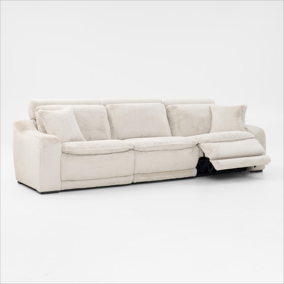 luca reclining white sofa   