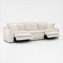luca reclining white sofa   