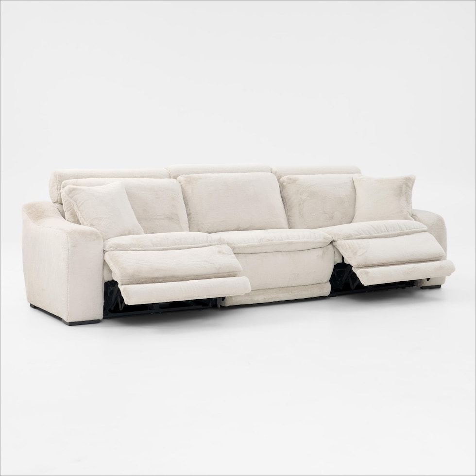 luca reclining white sofa   