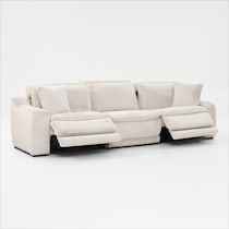 luca reclining white sofa   