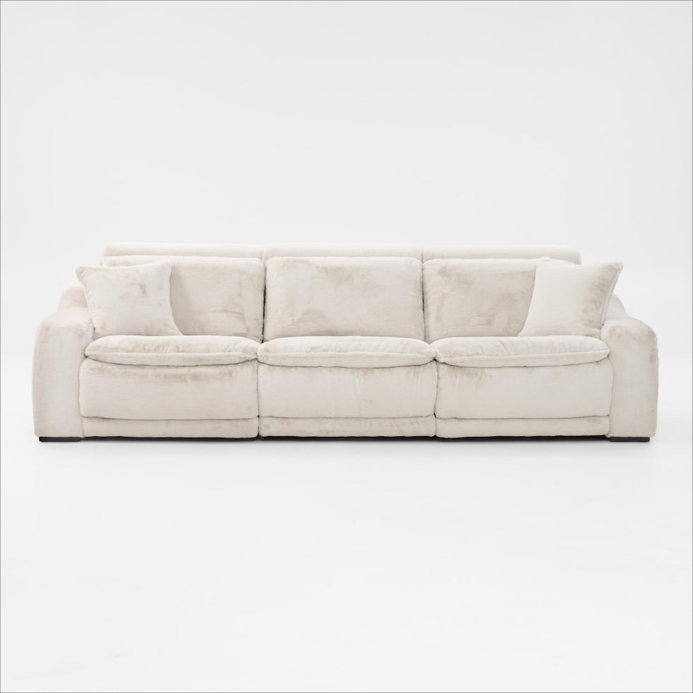 luca reclining white sofa   